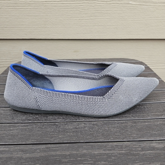 Rothy’s “The Point” Cloud Grey Slip On Pointed Toe Ballet Flats Womens Size 8.5